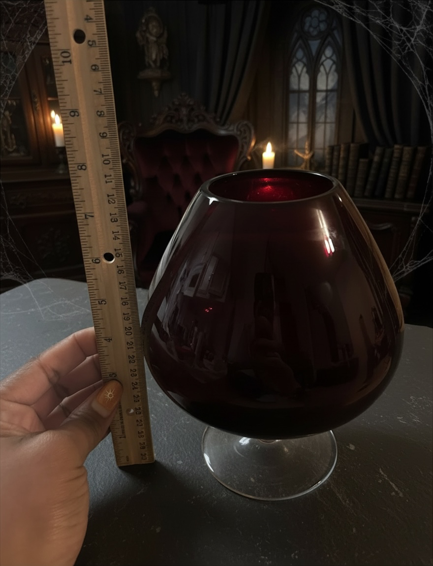 Vintage Mid-Century Amethyst Glass Brandy Snifter Balloon Vase - 7.5"
