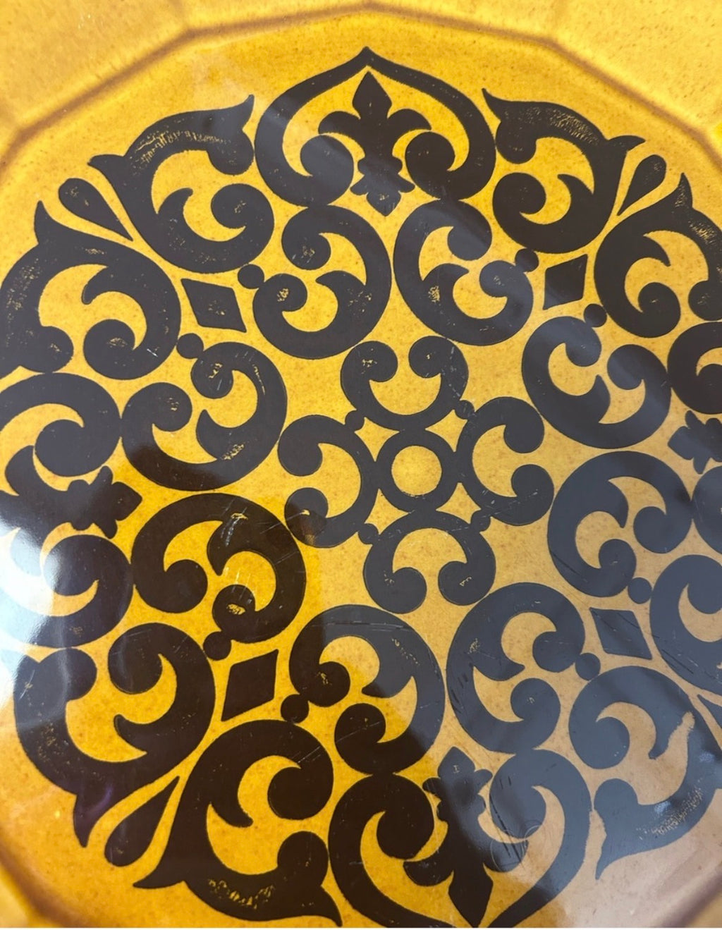 VTG MCM Homer Laughlin Milano Gold 12” Chop Plate Serving Platters - Pair of 2
