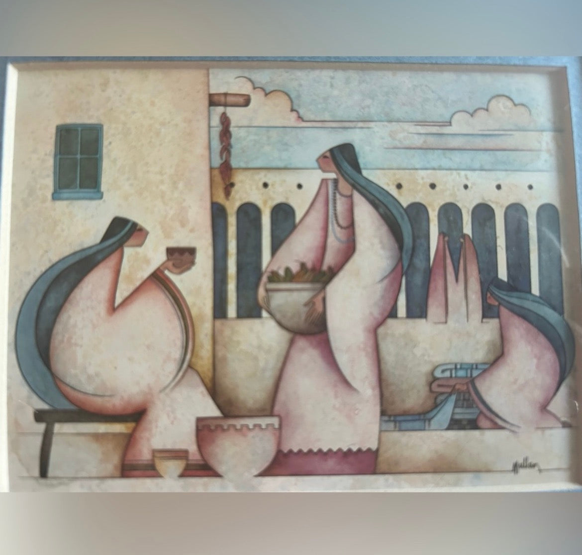 G.E. Mullan "En El Mercado" Signed & Numbered Limited Edition Print — Southwestern Indigenous Art