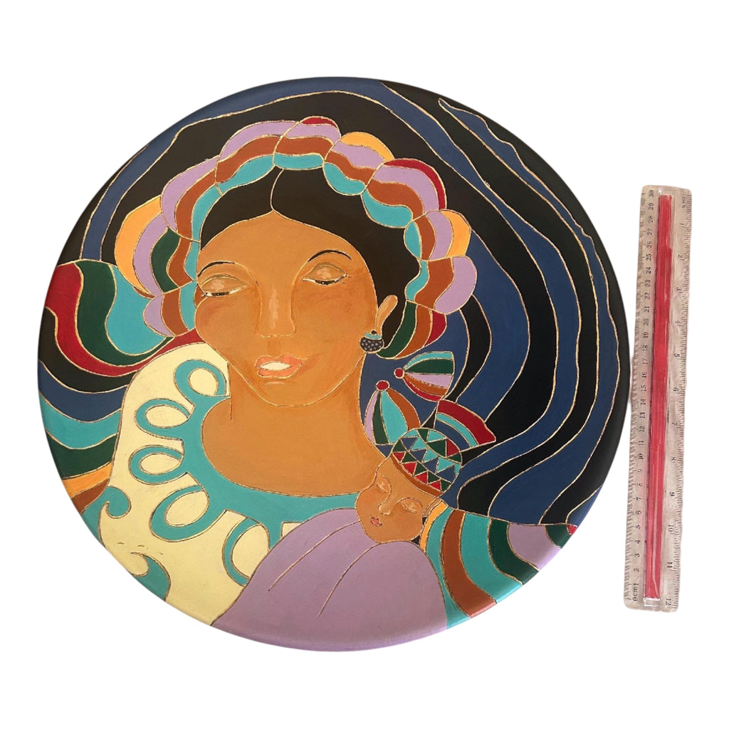 Mother & Child — Signed Studio Pottery Charger