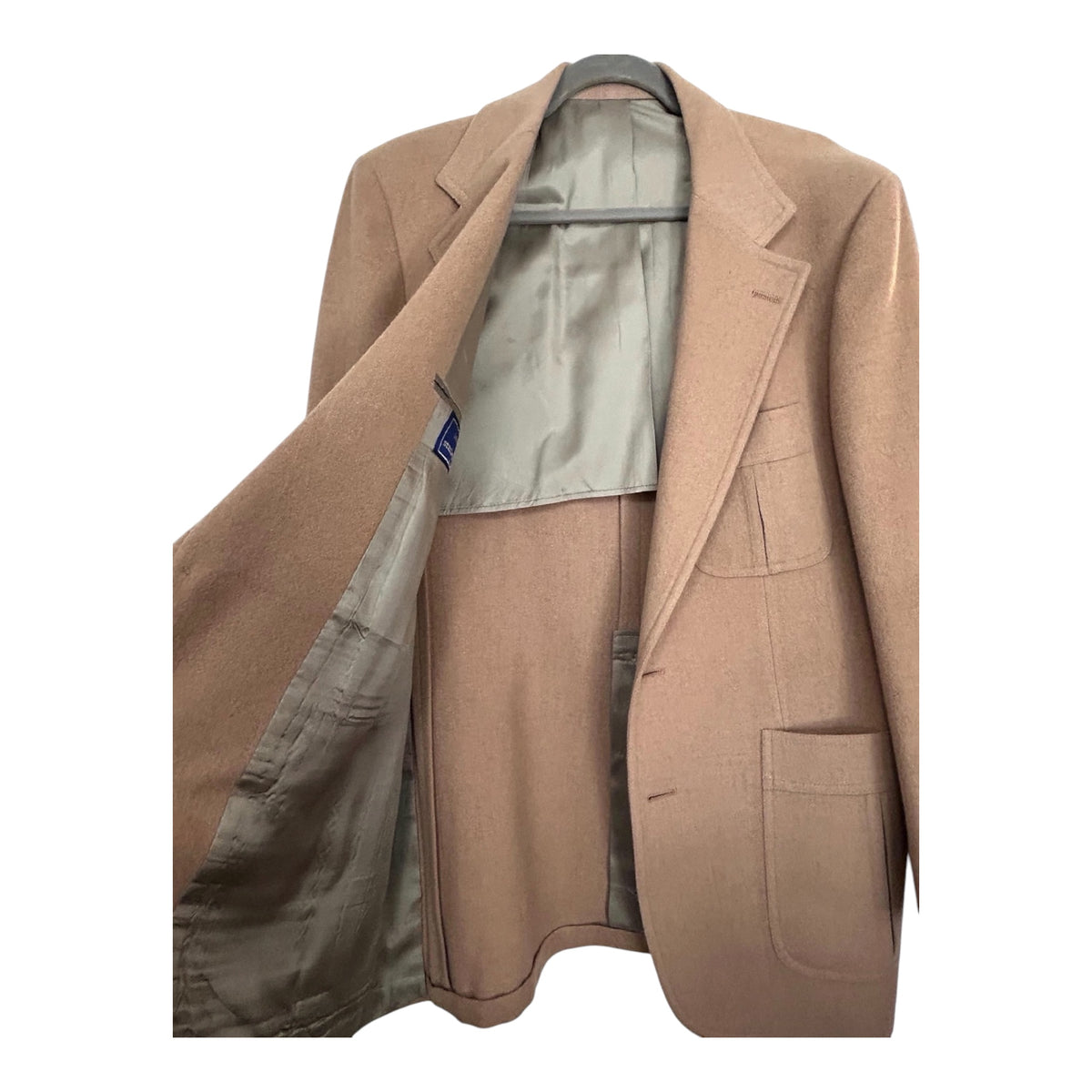 Vintage 1970s Stanley Blacker Men's Camel Hair Blazer Jacket 42R | Leather Knot Buttons