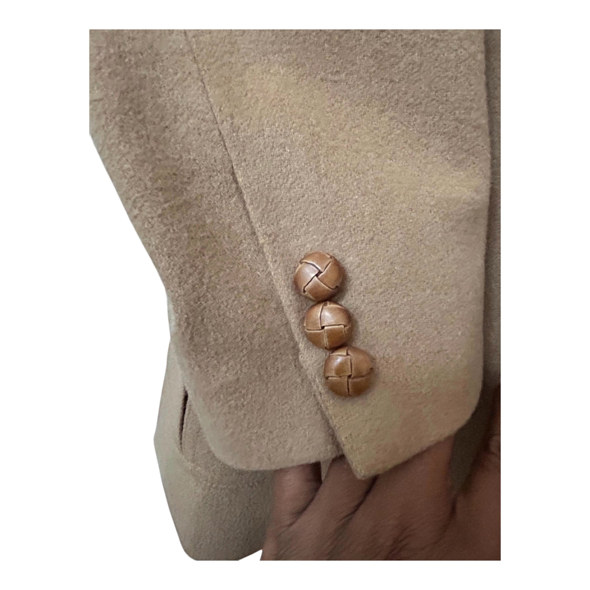Vintage 1970s Stanley Blacker Men's Camel Hair Blazer Jacket 42R | Leather Knot Buttons