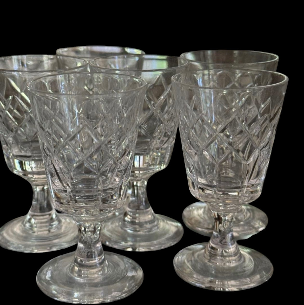 Tudor Crystal Holbein Cordial Glasses — Set of 6 | Vintage English Barware