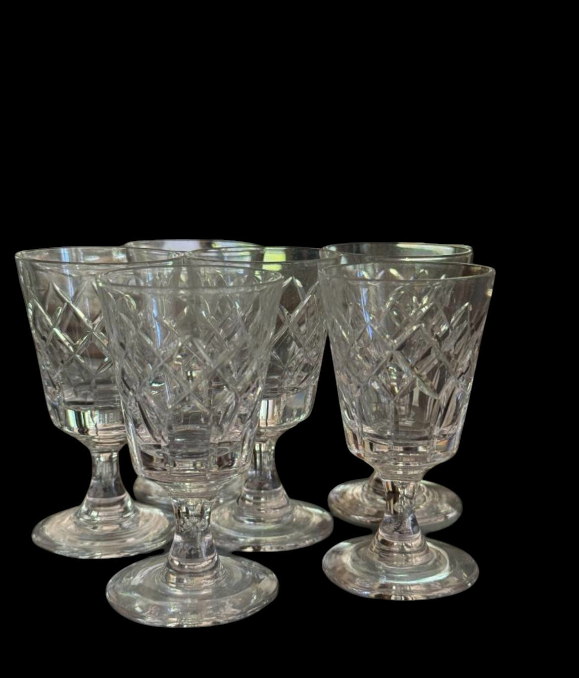 Tudor Crystal Holbein Cordial Glasses — Set of 6 | Vintage English Barware