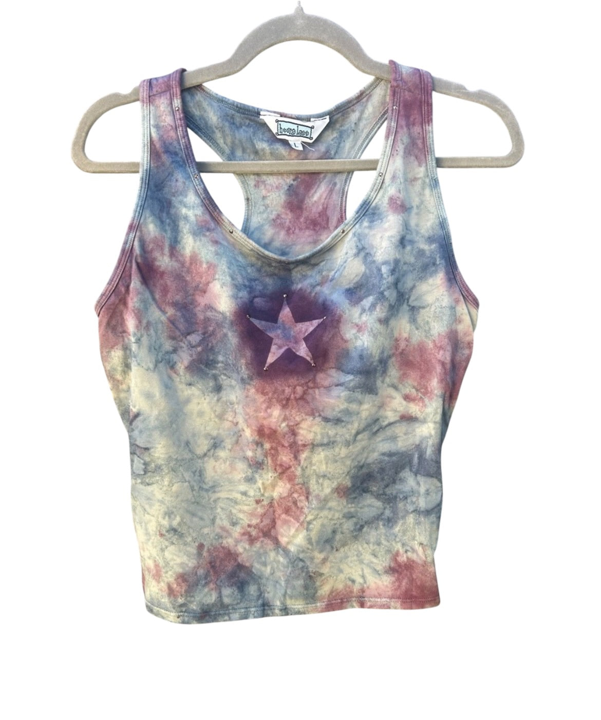Y2K Tie-Dye Studded Racerback Crop Tank