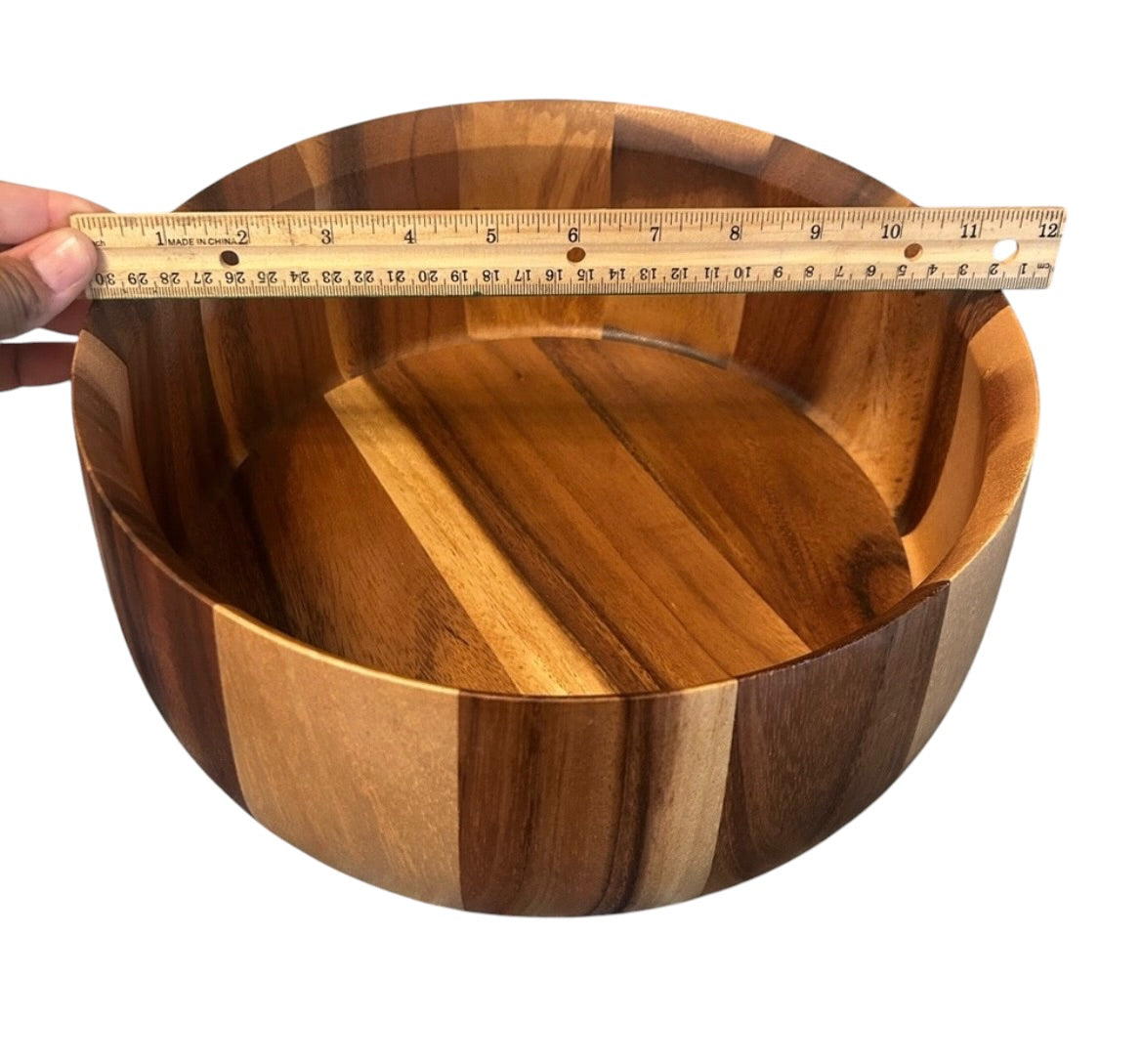 Artisan Acacia Wood Salad Bowl