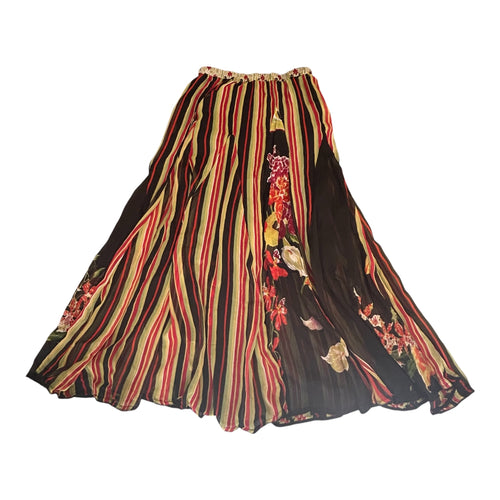 Anu by Natural — Pleated Mixed Media Maxi Skirt