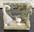 Vintage Lladro Kitten Porcelain Figurine, Green Stone Arbor (#8070)