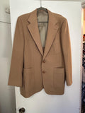 Vintage 70s Stanley Blacker Camel Hair Blazer Jacket 42R - Leather Knot Buttons