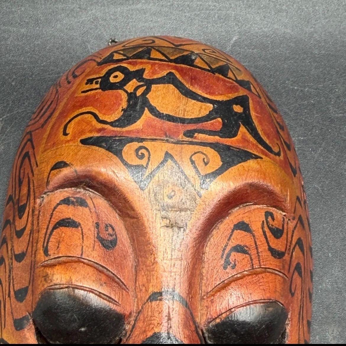 Set of 3 Vintage Hand-Carved Wooden Masks | Indonesian Tribal Wall Decor