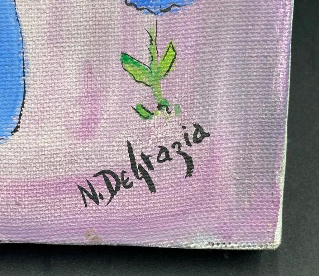 Original Nick DeGrazia Southwestern Girl with Floral Arch Signed Acrylic and Oil