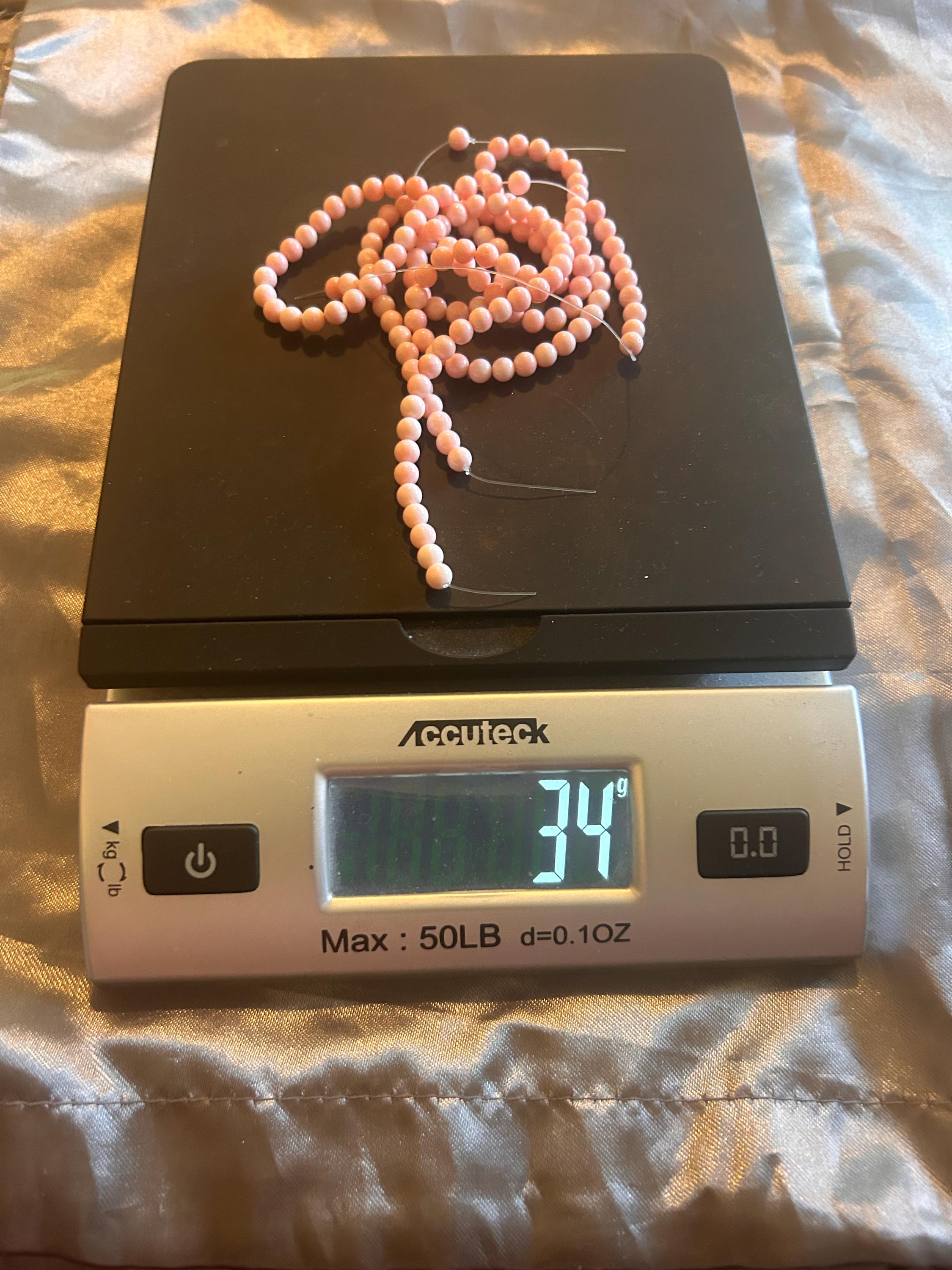 Genuine Vintage "Angel Skin" Coral Loose Strands - 34g Estate Find