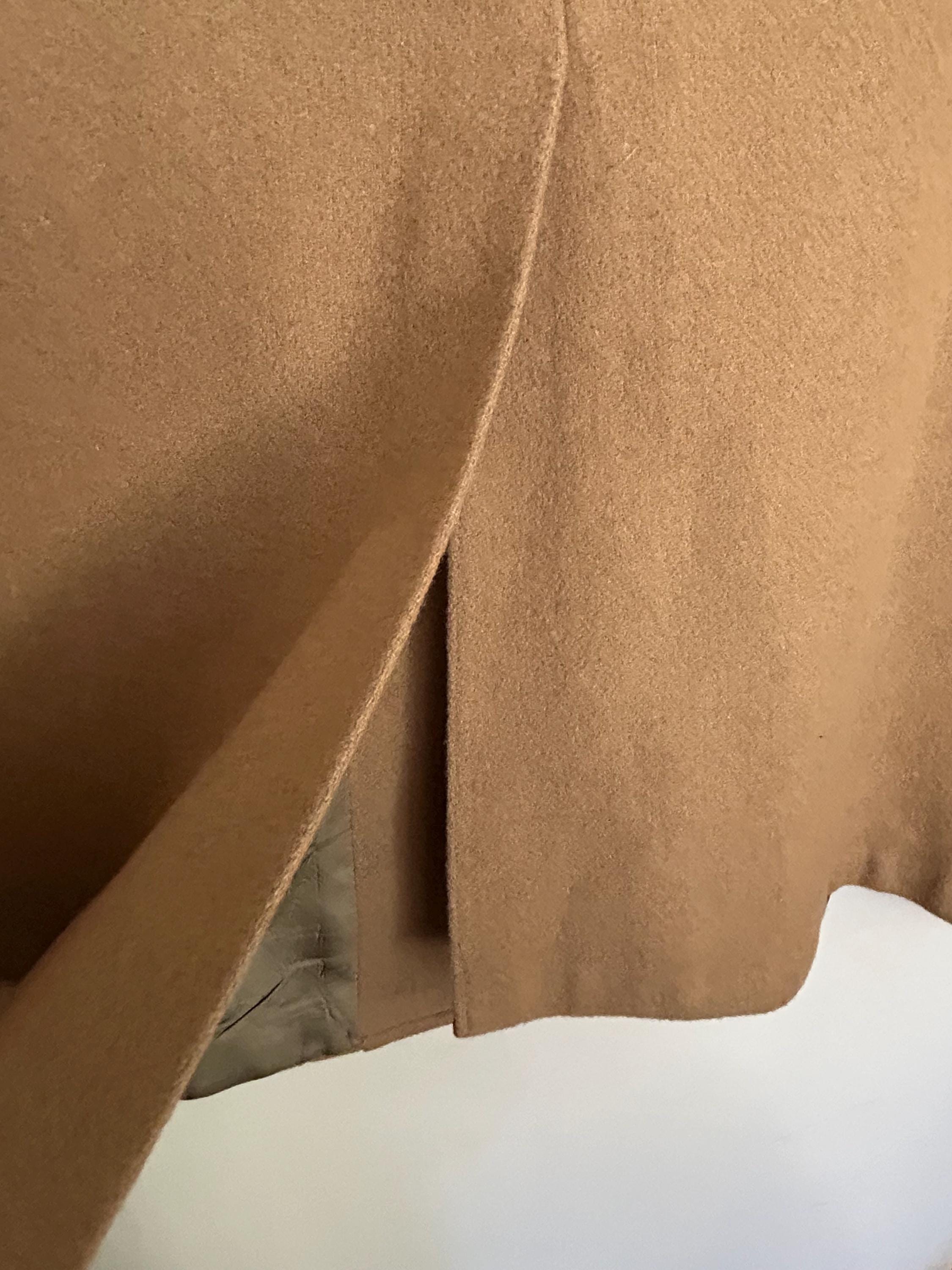 Vintage 70s Stanley Blacker Camel Hair Blazer Jacket 42R - Leather Knot Buttons