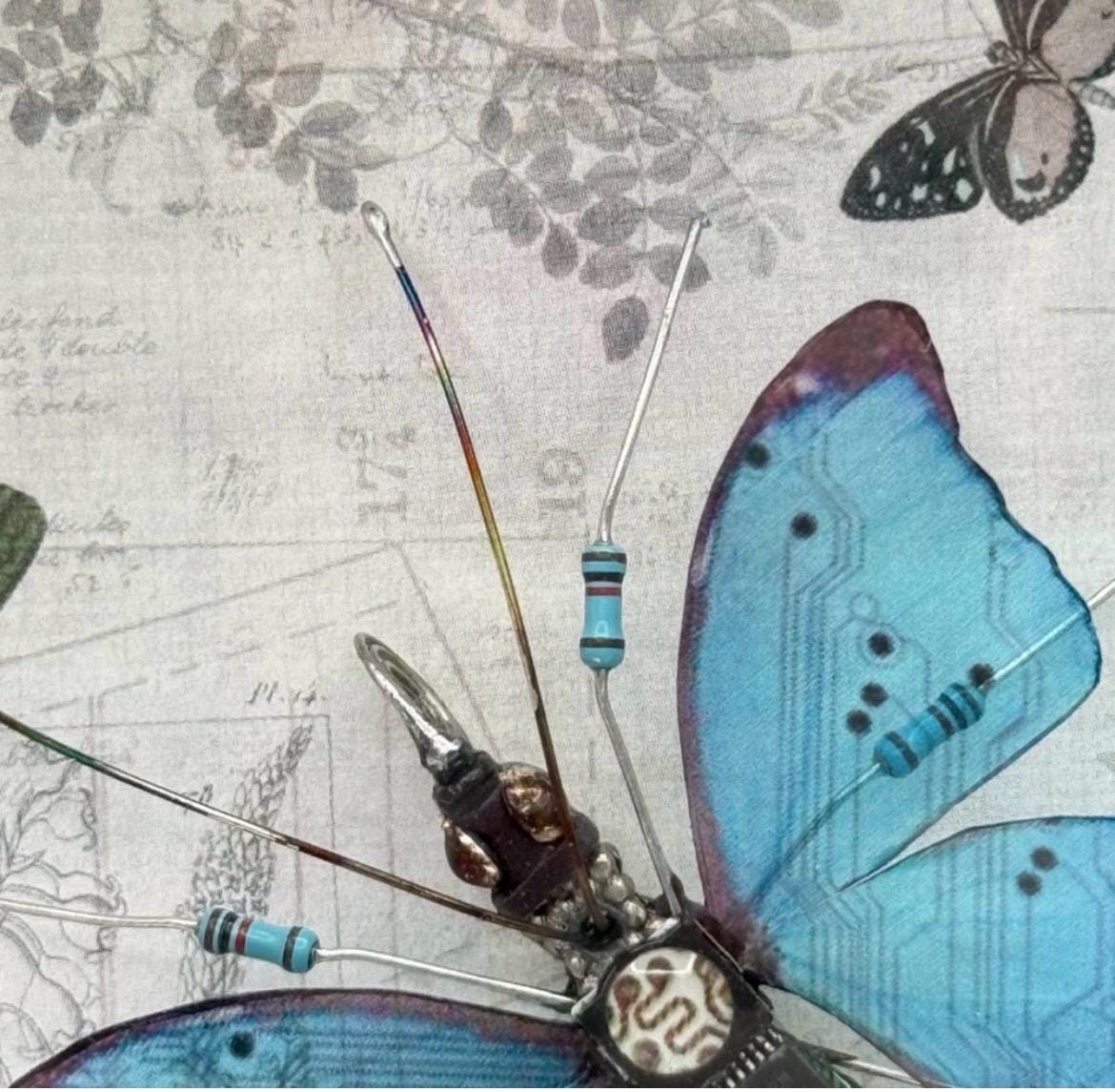Julie Alice Chappell Circuit board butterfly - Signed and Framed