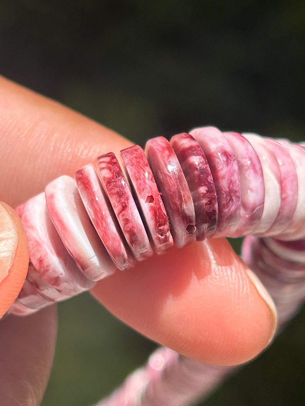 Rare 26" Natural Purple Spiny Oyster Heishi Master Strand
