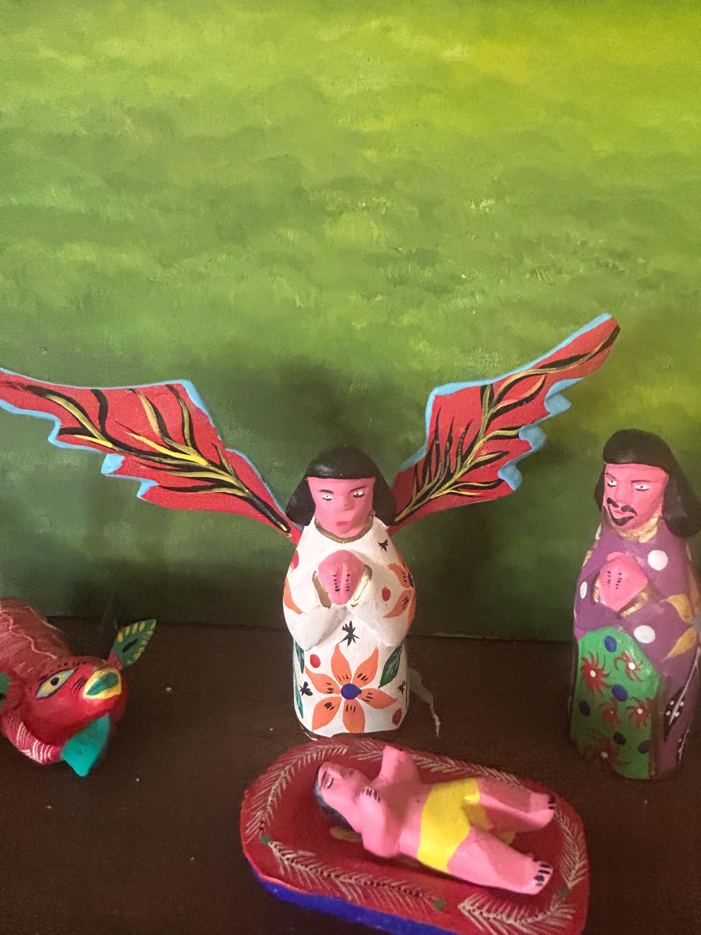 Signed 13pc Rodrigo Melchor Ojeda Oaxacan Nativity Set Vintage Masterpiece