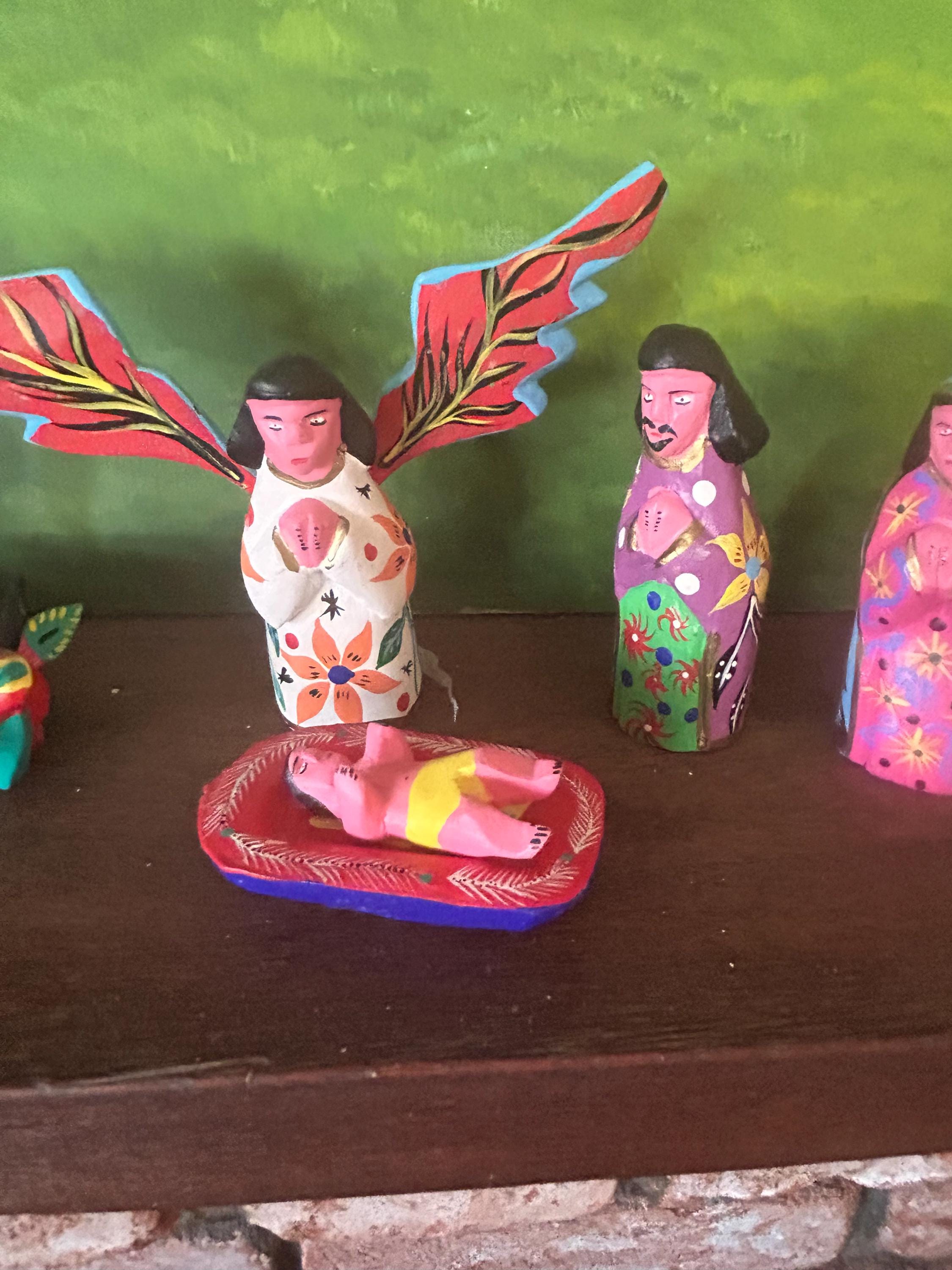 Signed 13pc Rodrigo Melchor Ojeda Oaxacan Nativity Set Vintage Masterpiece